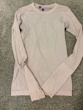lululemon athletica Pale Pink Long Sleeve Seamless Top